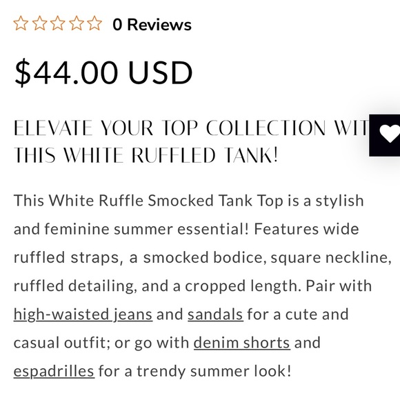 Adorable smocked White top from magnolia boutique size medium - Picture 7 of 10